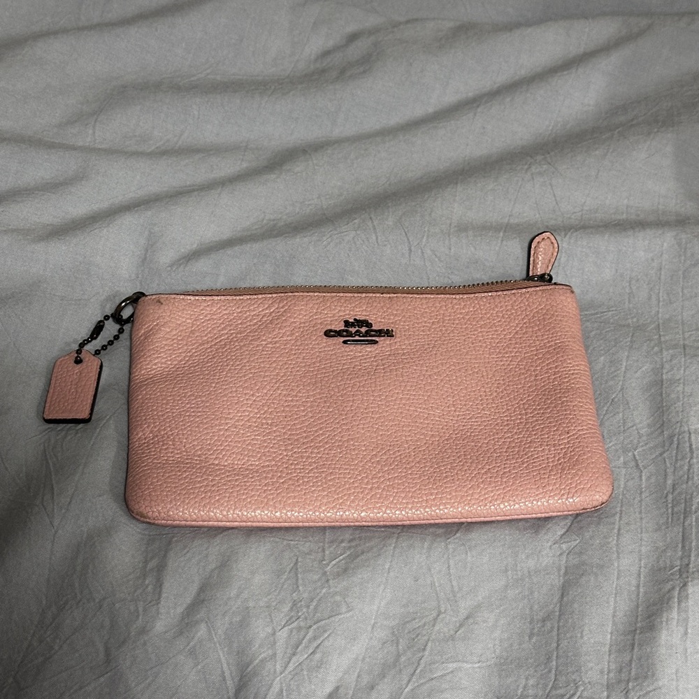 Coach Pink Leather Wristlet